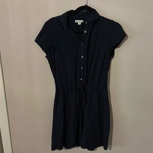 J-Crew Navy Blue Buttoned Polo Collar Mini Dress